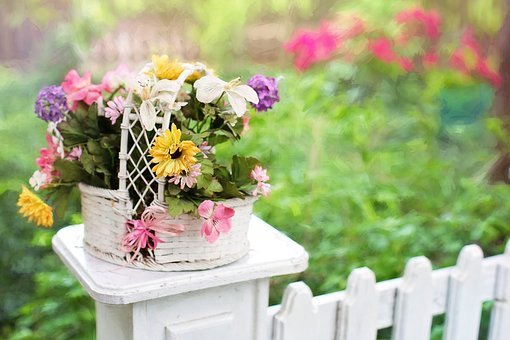 Flower Basket, Flowers, Blooms, Blossoms